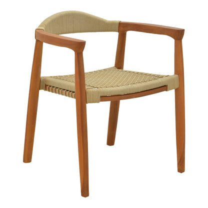 Πολυθρόνα Ganny Teak Ξύλο και PE Σχοινί σε Φυσική Απόχρωση 61x58x71