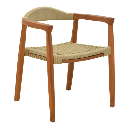 Πολυθρόνα Ganny Teak Ξύλο και PE Σχοινί σε Φυσική Απόχρωση 61x58x71