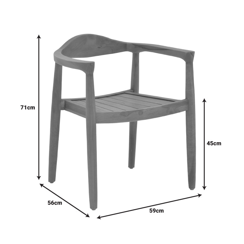 Πολυθρόνα Ganny Teak Ξύλο σε Φυσική Απόχρωση 59x56x71