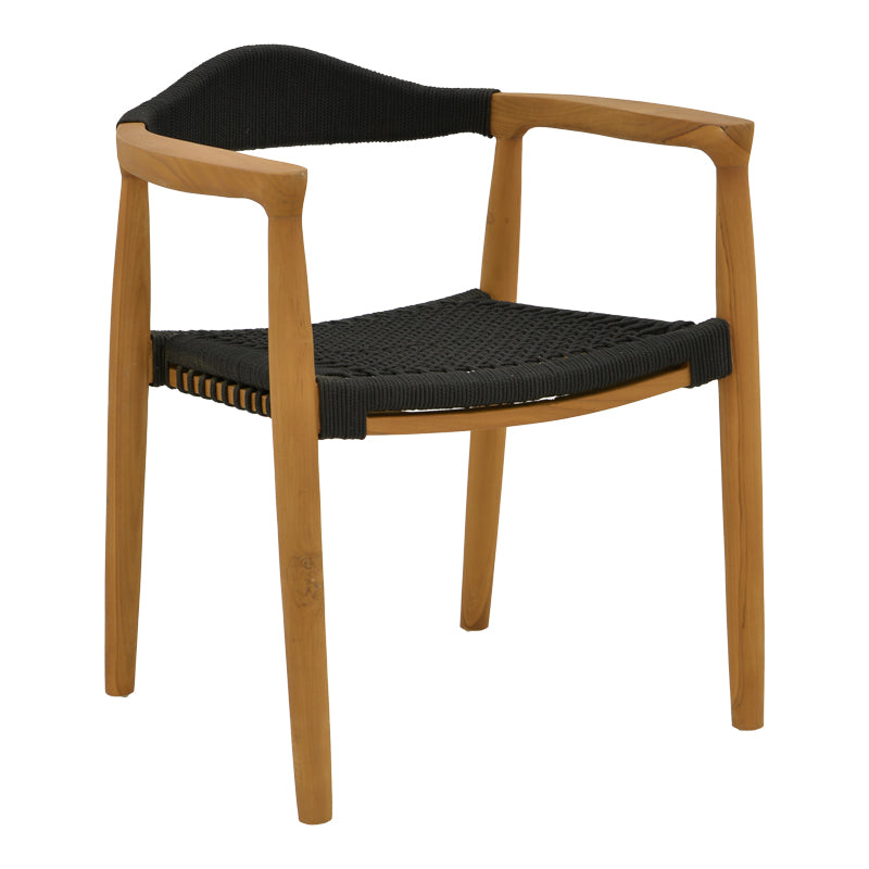 Τραπεζαρία 7 Τεμ Ganny-Colen Teak Ξύλο σε Φυσική-Μαύρη Απόχρωση Φ150x75