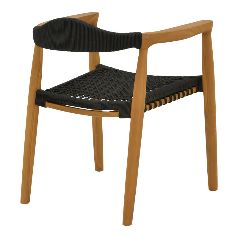 Τραπεζαρία 7 Τεμ Ganny-Colen Teak Ξύλο σε Φυσική-Μαύρη Απόχρωση Φ150x75