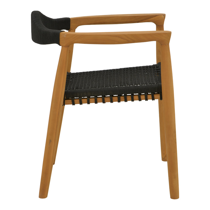 Τραπεζαρία 7 Τεμ Ganny-Colen Teak Ξύλο σε Φυσική-Μαύρη Απόχρωση Φ150x75