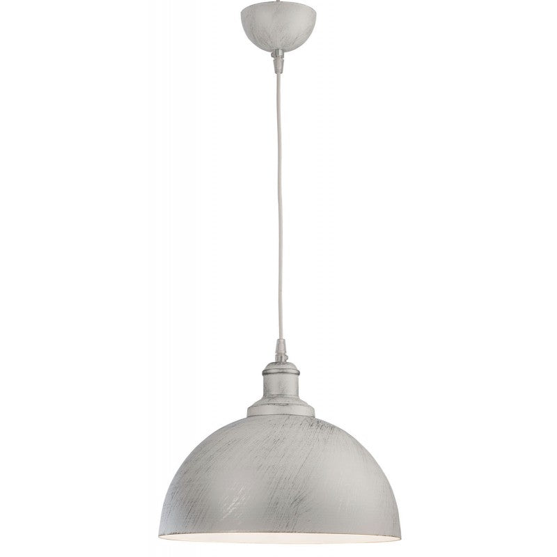 Φωτιστικό Μονόφωτο Αλουμίνιο Λευκό/Πατίνα Ασημί Ε27 Φ31