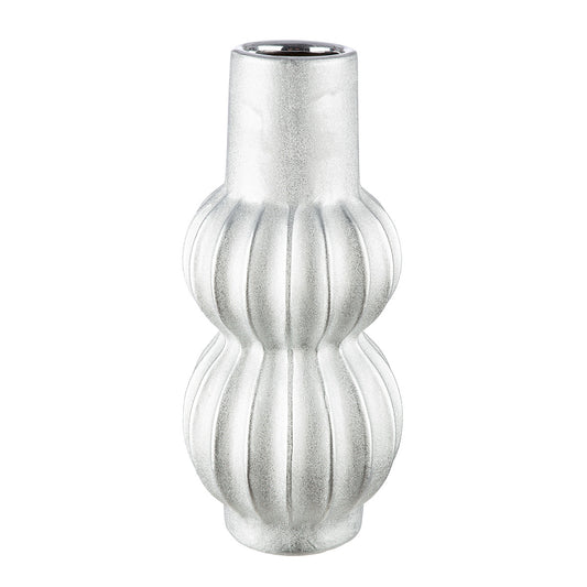 Βάζο Κεραμικό Ασημί Χρώμα 14x14x30