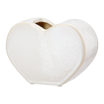 Βάζο "Heart" Κεραμικό Λευκό 20x8.5x14