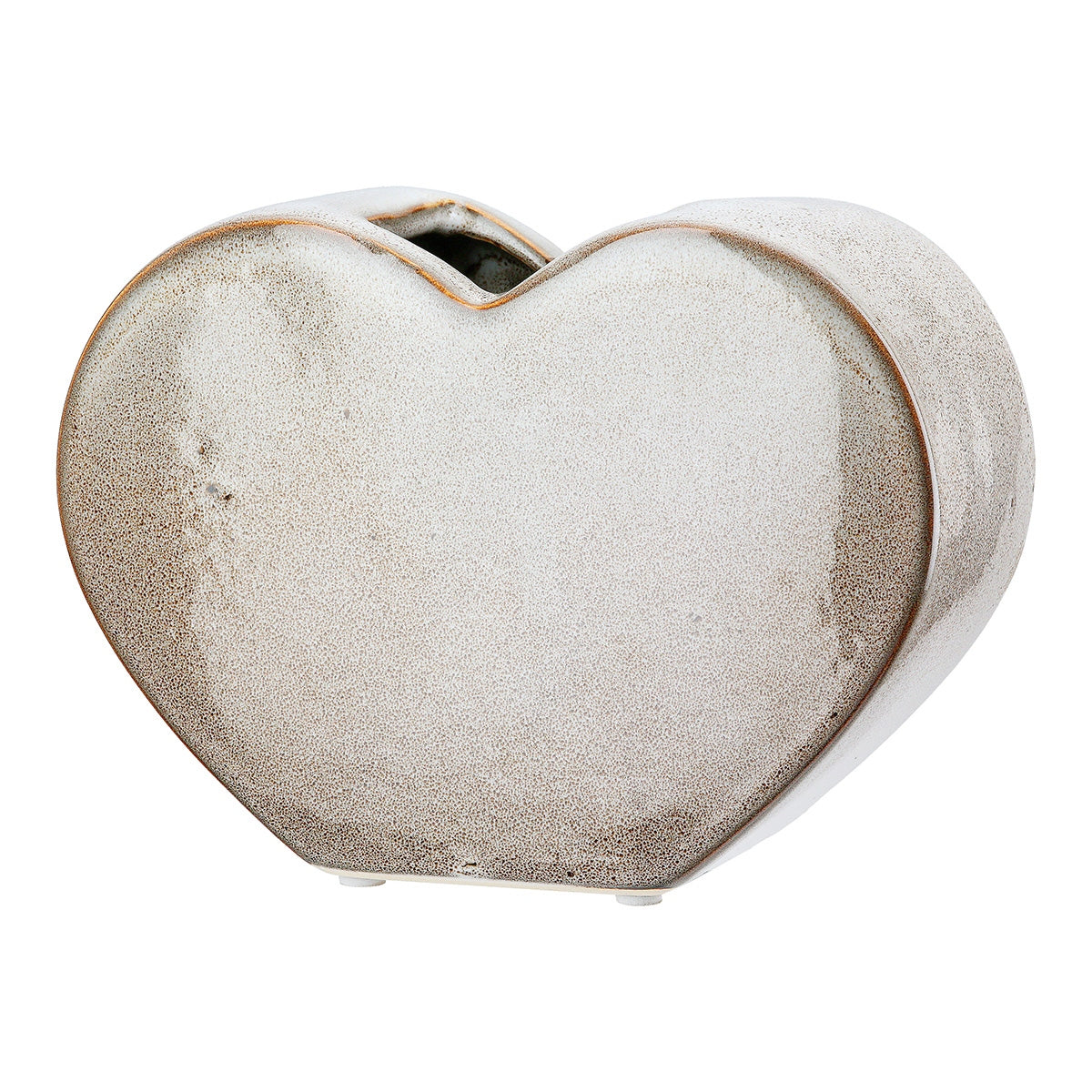 Βάζο "Heart" Κεραμικό Beige 20x8.5x14