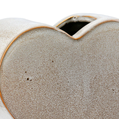 Βάζο "Heart" Κεραμικό Beige 20x8.5x14