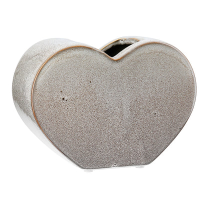 Βάζο "Heart" Κεραμικό Beige 20x8.5x14