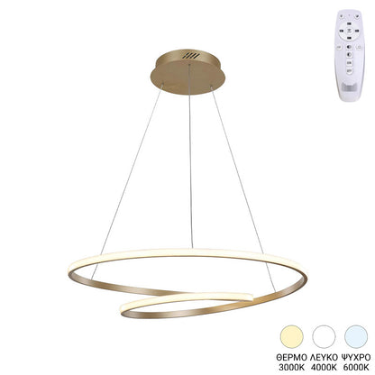 Φωτιστικό Οροφής Rexon LED Μέταλλο Χρυσό Φ49x12