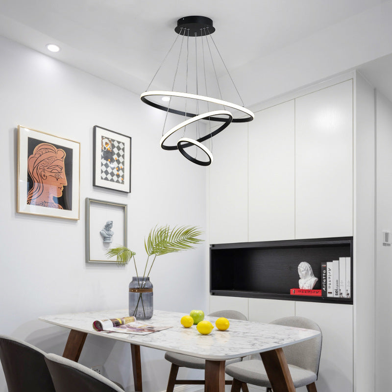 Φωτιστικό Οροφής Rings LED Μέταλλο Μαύρο Φ60x100