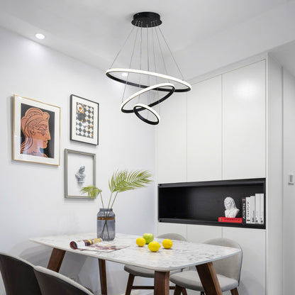 Φωτιστικό Οροφής Rings LED Μέταλλο Μαύρο Φ60x100