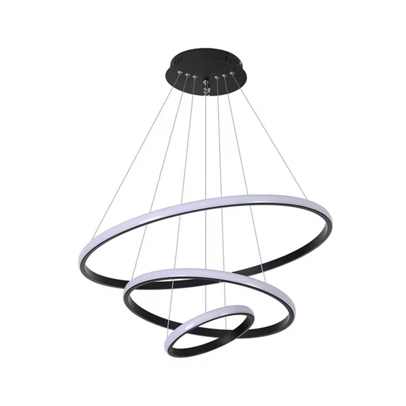 Φωτιστικό Οροφής Rings LED Μέταλλο Μαύρο Φ60x100