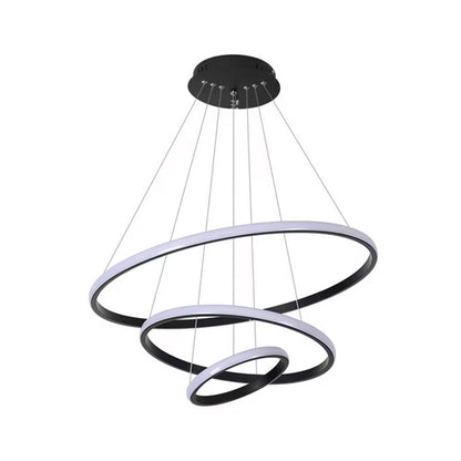 Φωτιστικό Οροφής Rings LED Μέταλλο Μαύρο Φ60x100