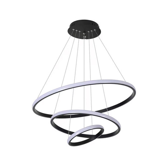 Φωτιστικό Οροφής Rings LED Μέταλλο Μαύρο Φ60x100