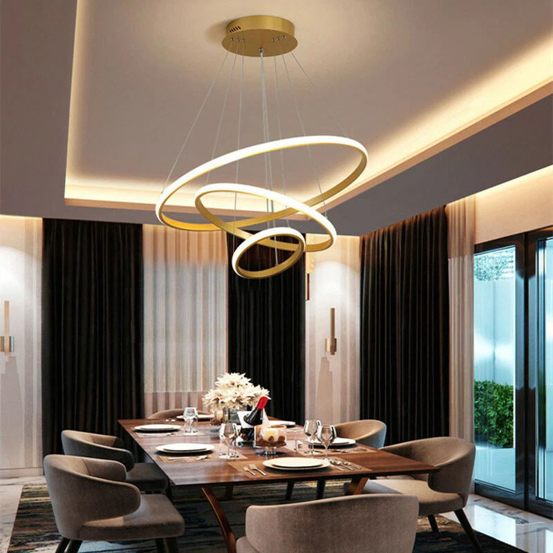 Φωτιστικό Οροφής Rings LED Μέταλλο Χρυσό Φ60x100