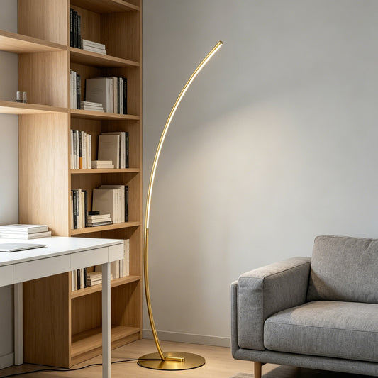 Φωτιστικό Δαπέδου Archer LED Χρυσό Μεταλλικό 70x28x165