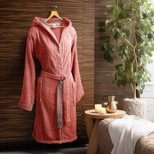 Μπουρνούζι με Κουκούλα Art 3421 Κοραλί 2XL