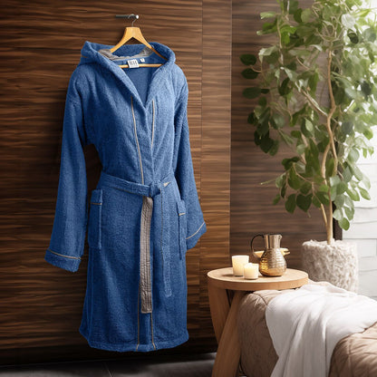 Μπουρνούζι με Κουκούλα Art 3426 Μπλε XXL