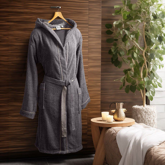 Μπουρνούζι με Κουκούλα Art 3428 Ανθρακί XXL