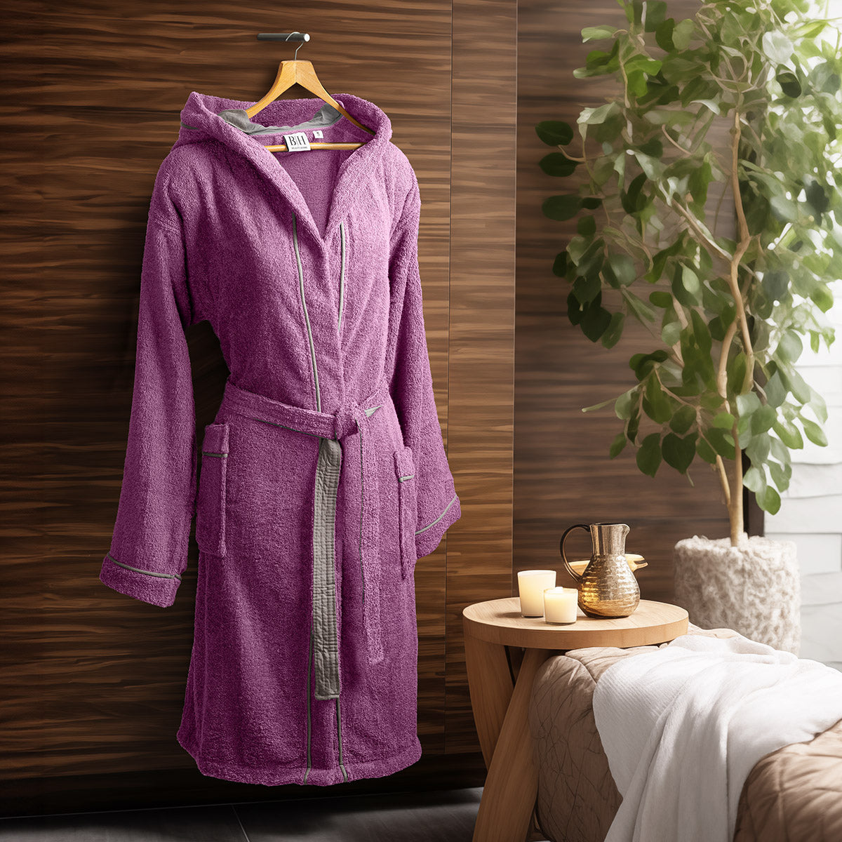 Μπουρνούζι με Κουκούλα Art 3429 Μωβ 2XL