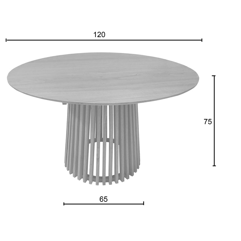 Τραπέζι Kenda Mindi Ξύλο σε Φυσική Απόχρωση Φ120x75