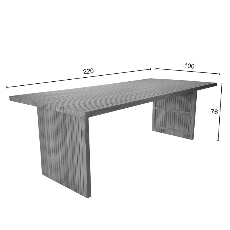 Τραπέζι Zibra Teak Ξύλο σε Φυσική Απόχρωση 220x100x75