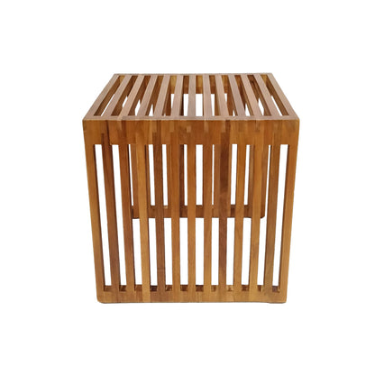 Βοηθητικό Τραπέζι Saimon Teak Ξύλο σε Φυσική Απόχρωση 40x40x40