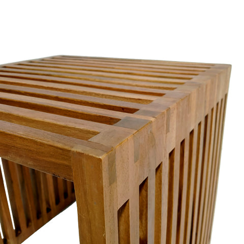 Βοηθητικό Τραπέζι Saimon Teak Ξύλο σε Φυσική Απόχρωση 40x40x40