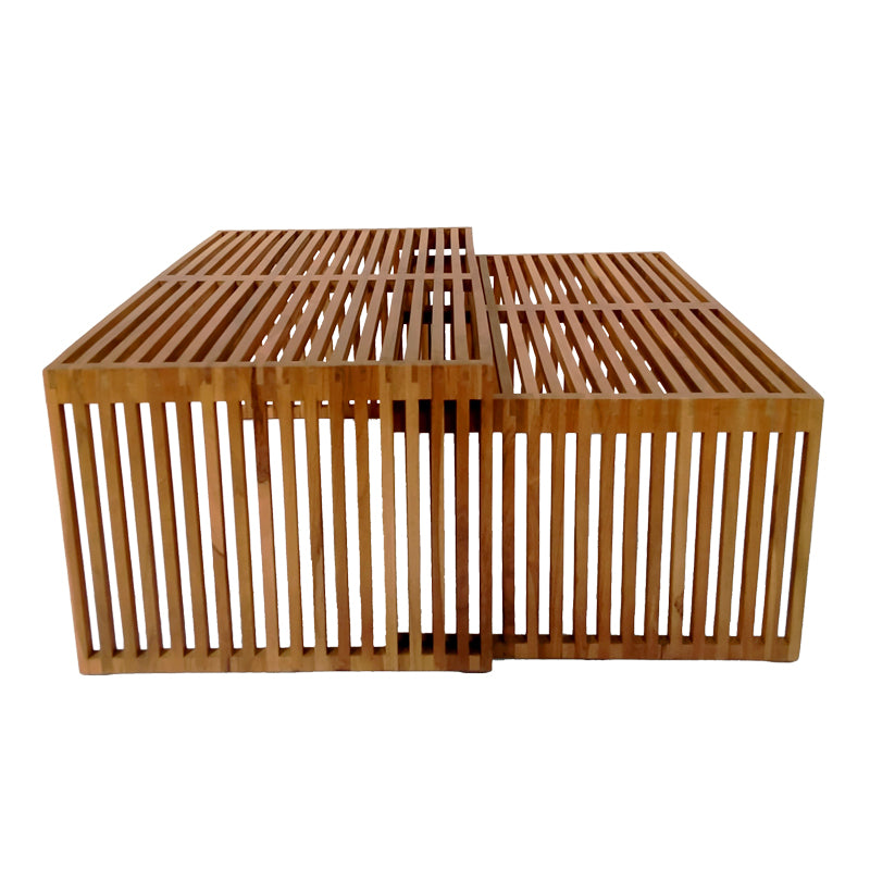 Τραπέζι Tinnie Σετ 2 Τεμ Teak Ξύλο σε Φυσική Απόχρωση