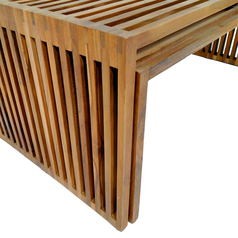 Τραπέζι Tinnie Σετ 2 Τεμ Teak Ξύλο σε Φυσική Απόχρωση