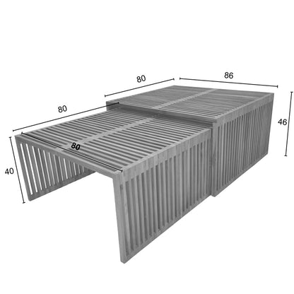Τραπέζι Tinnie Σετ 2 Τεμ Teak Ξύλο σε Φυσική Απόχρωση