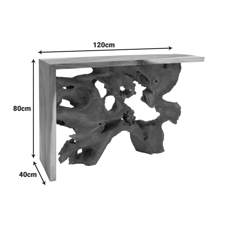 Κονσόλα Jako Teak Ξύλο σε Φυσική Απόχρωση 120x40x80