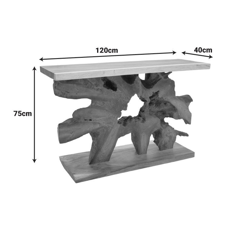 Κονσόλα Nasiol Teak Ξύλο σε Φυσική Απόχρωση 120x40x75