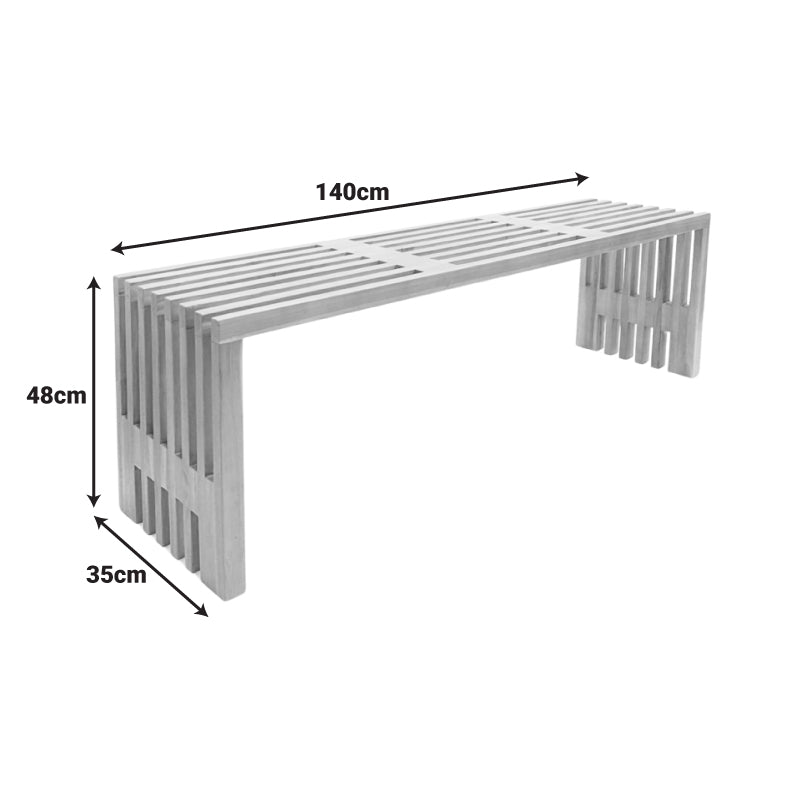 Παγκάκι Zen Teak Ξύλο σε Φυσική Απόχρωση 140x35x48