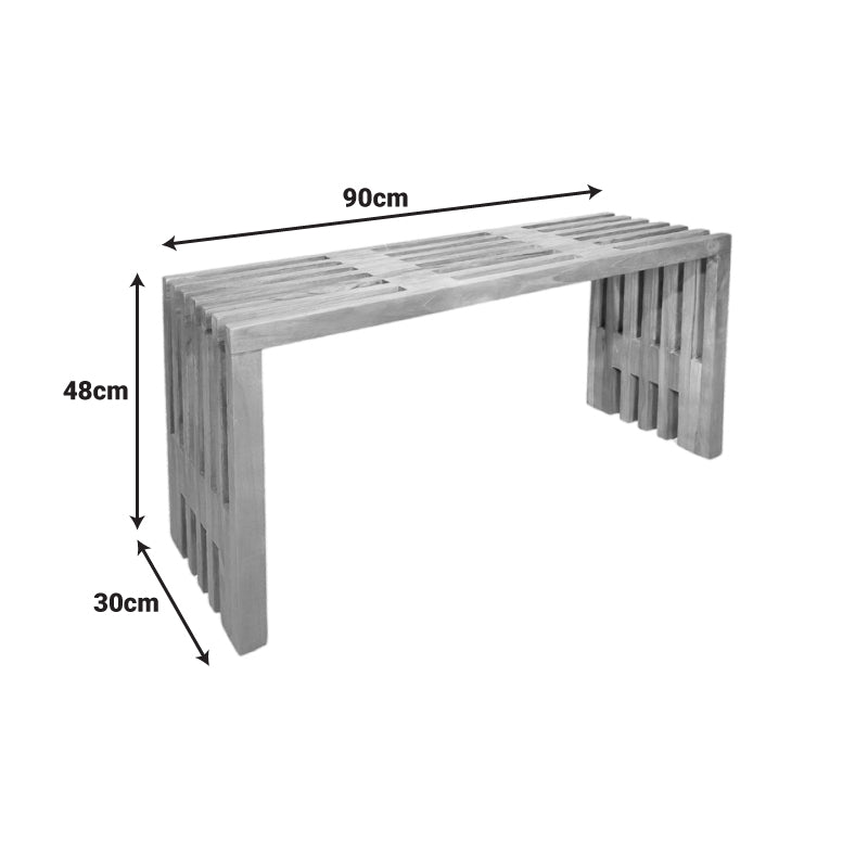 Παγκάκι Zen Teak Ξύλο σε Φυσική Απόχρωση 90x30x48