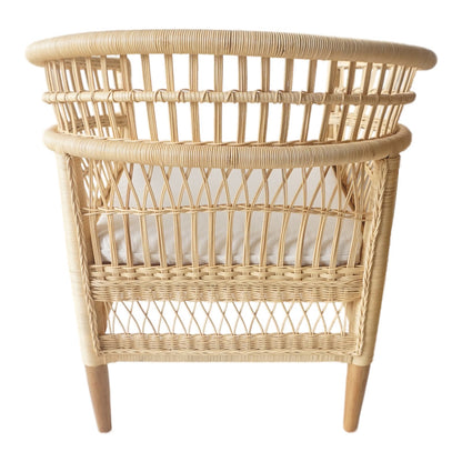 Πολυθρόνα Necorian Teak Ξύλο με PE Rattan σε Φυσική Απόχρωση και Λευκό Μαξιλάρι 80x70x87
