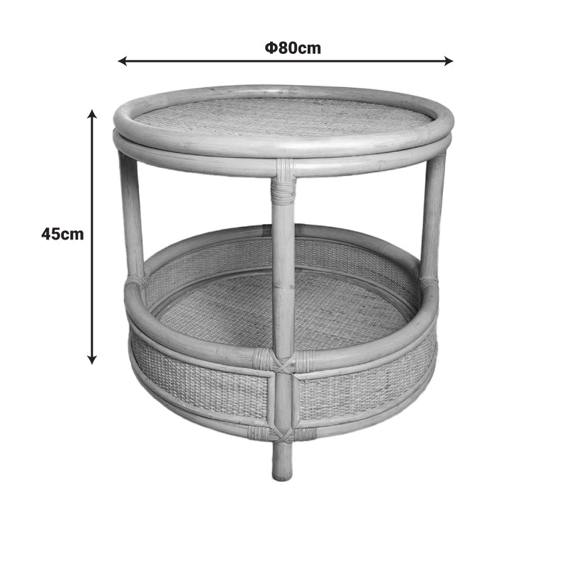 Βοηθητικό Τραπέζι Moody PE Rattan σε Φυσική Απόχρωση Φ55x51