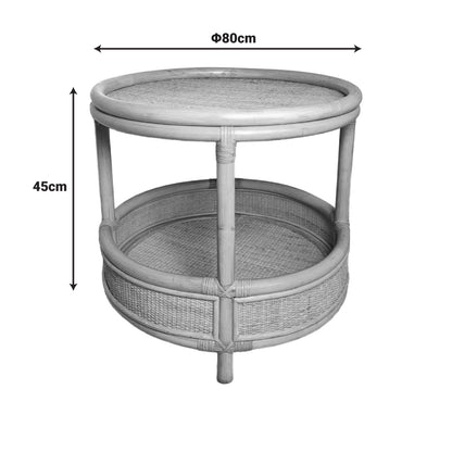 Βοηθητικό Τραπέζι Moody PE Rattan σε Φυσική Απόχρωση Φ55x51