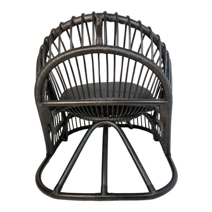 Πολυθρόνα Tromso PE Rattan σε Μαύρη Απόχρωση με Μαύρο Μαξιλάρι 80x85x98