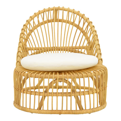 Πολυθρόνα Tromso PE Rattan σε Φυσική Απόχρωση με Εκρού Χρώμα Μαξιλάρι 80x85x98