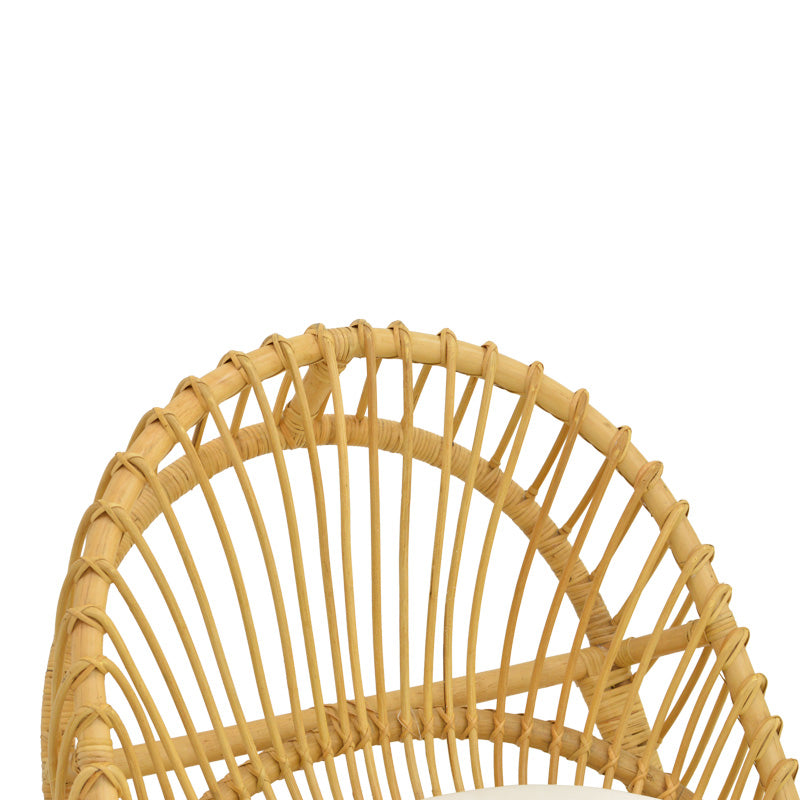 Πολυθρόνα Tromso PE Rattan σε Φυσική Απόχρωση με Εκρού Χρώμα Μαξιλάρι 80x85x98