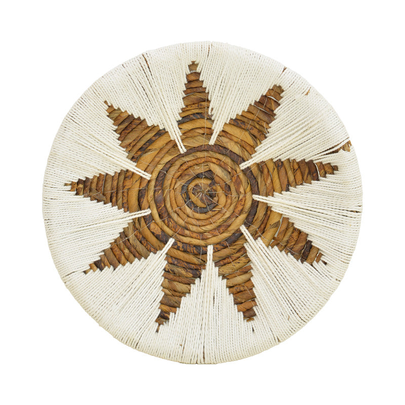 Διακοσμητικό Τοίχου Circy Σετ 3 Τεμ Ψάθα σε Λευκή-Μπεζ Απόχρωση