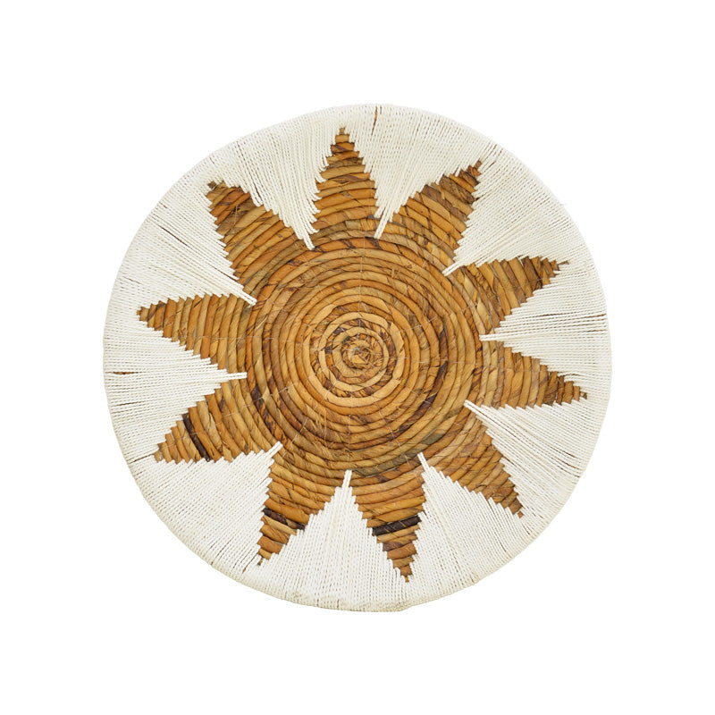 Διακοσμητικό Τοίχου Circy Σετ 3 Τεμ Ψάθα σε Λευκή-Μπεζ Απόχρωση