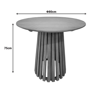 Τραπέζι Kenda I Mindi Ξύλο σε Φυσική Απόχρωση Φ80x75