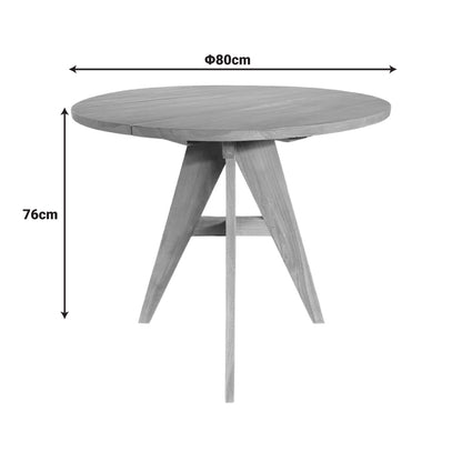 Cadrada Teak Wood Table in Natural Finish Φ80x76