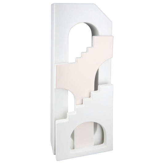 Βάζο Σπίτι "Faccia" Σπίτι Motif Staircase Κεραμικό Λευκό 14x8.5x40