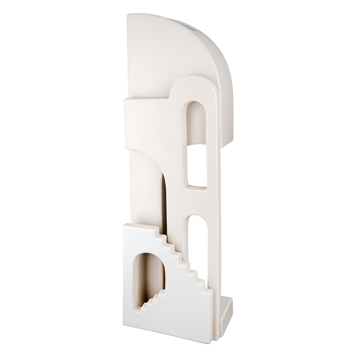 Βάζο "Faccia" Σπίτι Motif Staircase Κεραμικό Beige 13x8.5x46