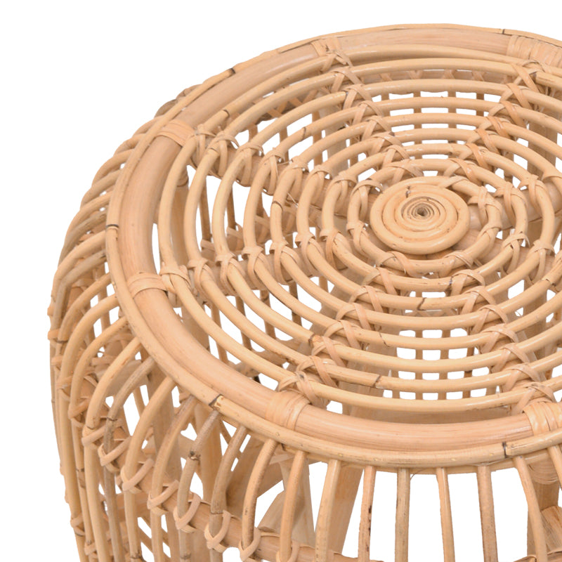 Σκαμπό Rajesty Rattan PE σε Φυσική Απόχρωση Φ60x46