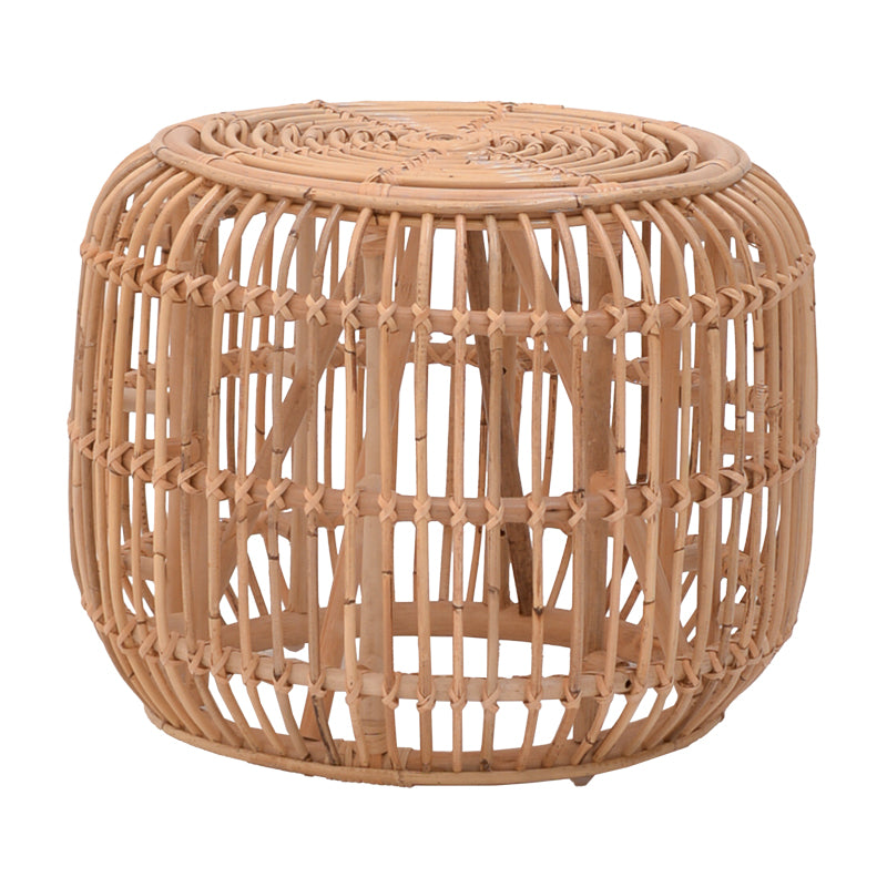 Σκαμπό Rajesty Rattan PE σε Φυσική Απόχρωση Φ60x46