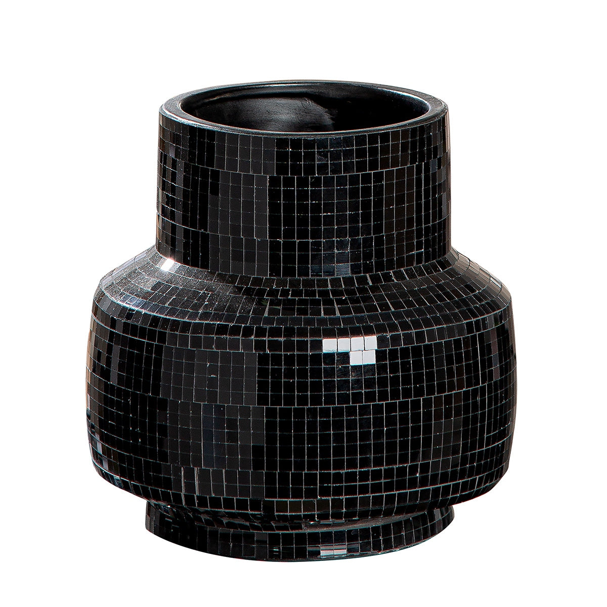 Βάζο Λαιμού Κεραμικό Μαύρο 17x17x18